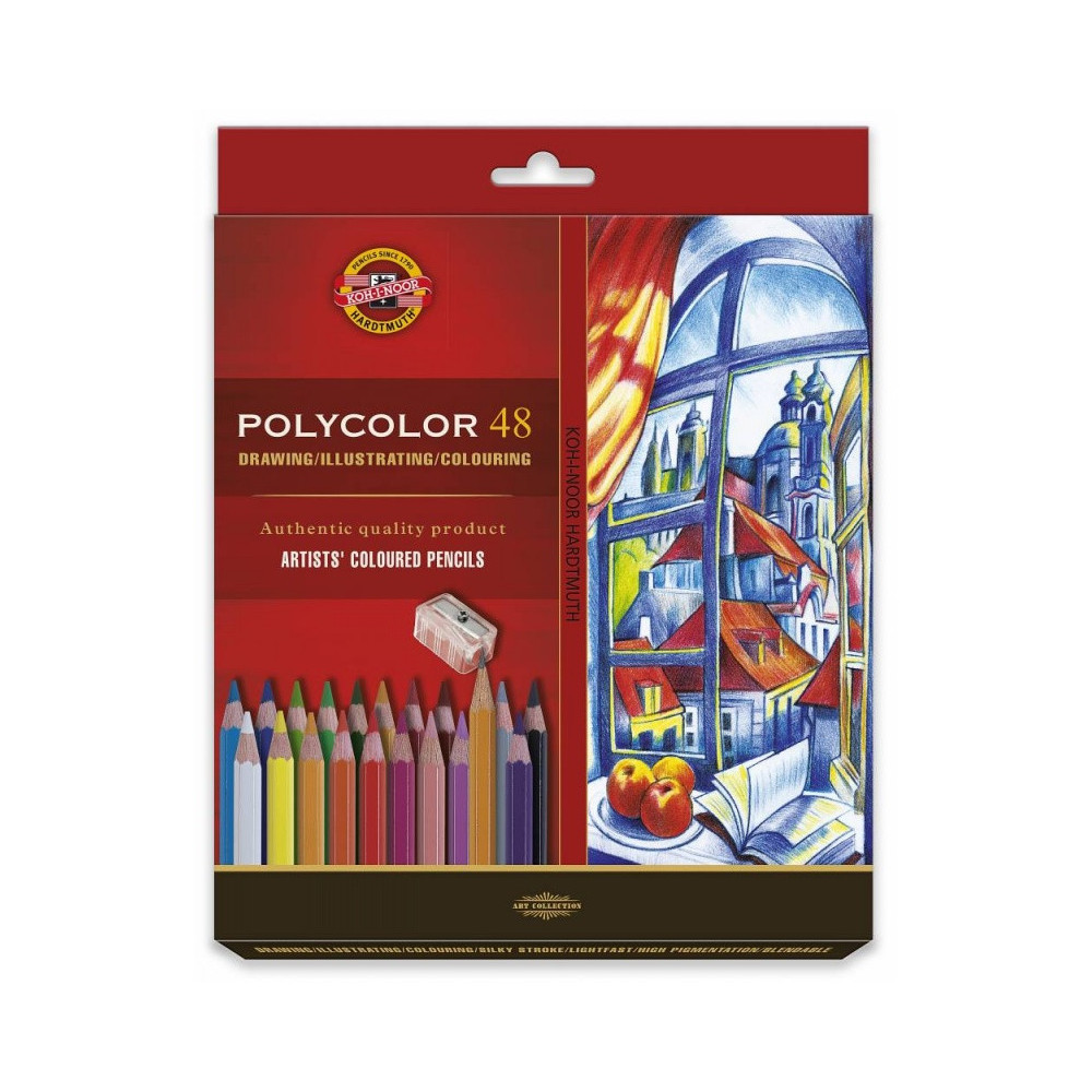 Pencil set Polycolor with rubber and graphite pencil - Koh-I-Noor - 48 pcs.