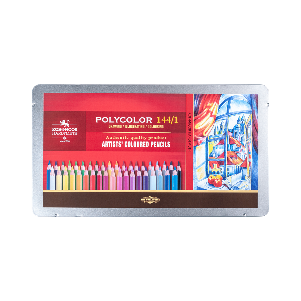 Zestaw kredek Polycolor w metalowej kasetce - Koh-I-Noor - 144 kolory