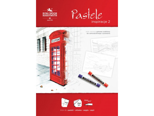 Papersheet with pre-printed motives A4 - Koh-I-Noor - Pastel, 220 g, 20 sheets