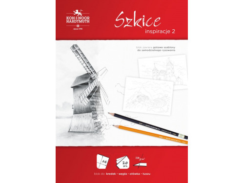 Papersheet with pre-printed motives A4 - Koh-I-Noor - Sketch, 110 g, 20 sheets