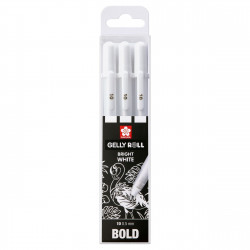 Zestaw długopisów żelowych Gelly Roll 10 - Sakura - białe, 3 szt.