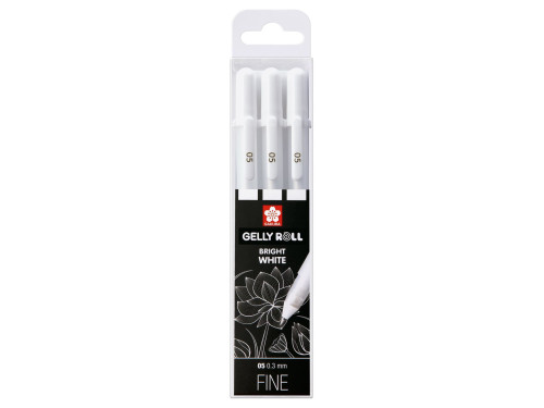 Zestaw długopisów żelowych Gelly Roll 05 - Sakura - białe, 3 szt.