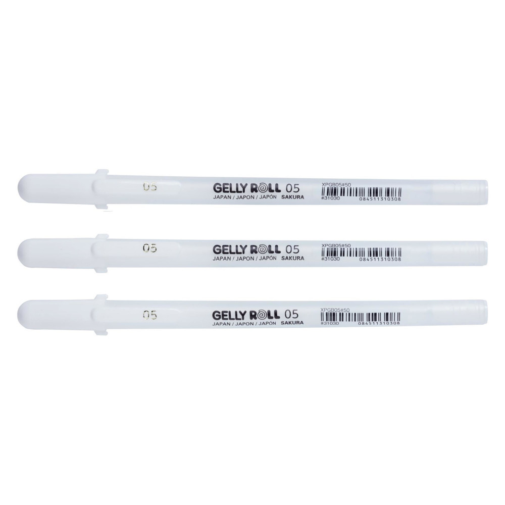 Zestaw długopisów żelowych Gelly Roll 05 - Sakura - białe, 3 szt.