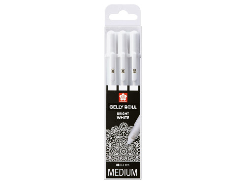 Set of Gelly Roll Bright White pen set 08 - Sakura - white, 3 pcs.