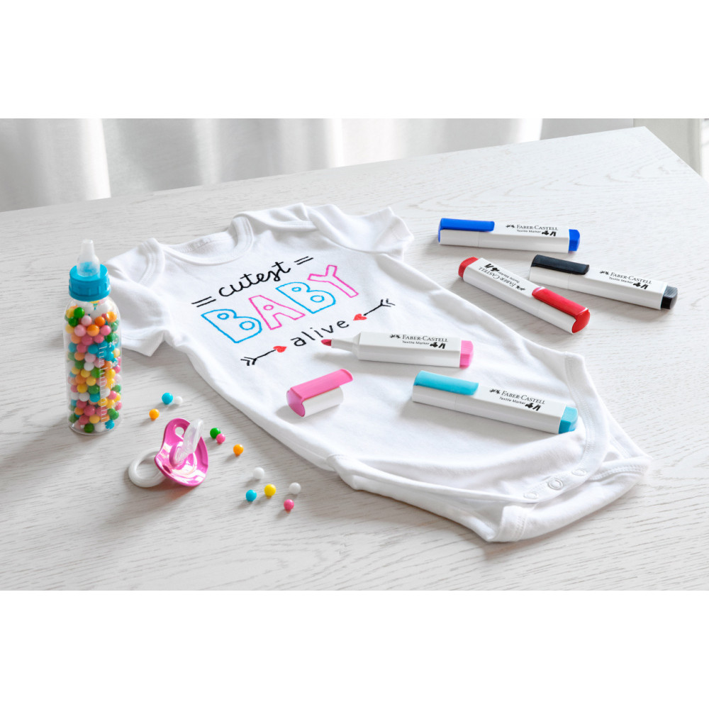 Zestaw markerów do tkanin Baby - Faber-Castell - 5 kolorów
