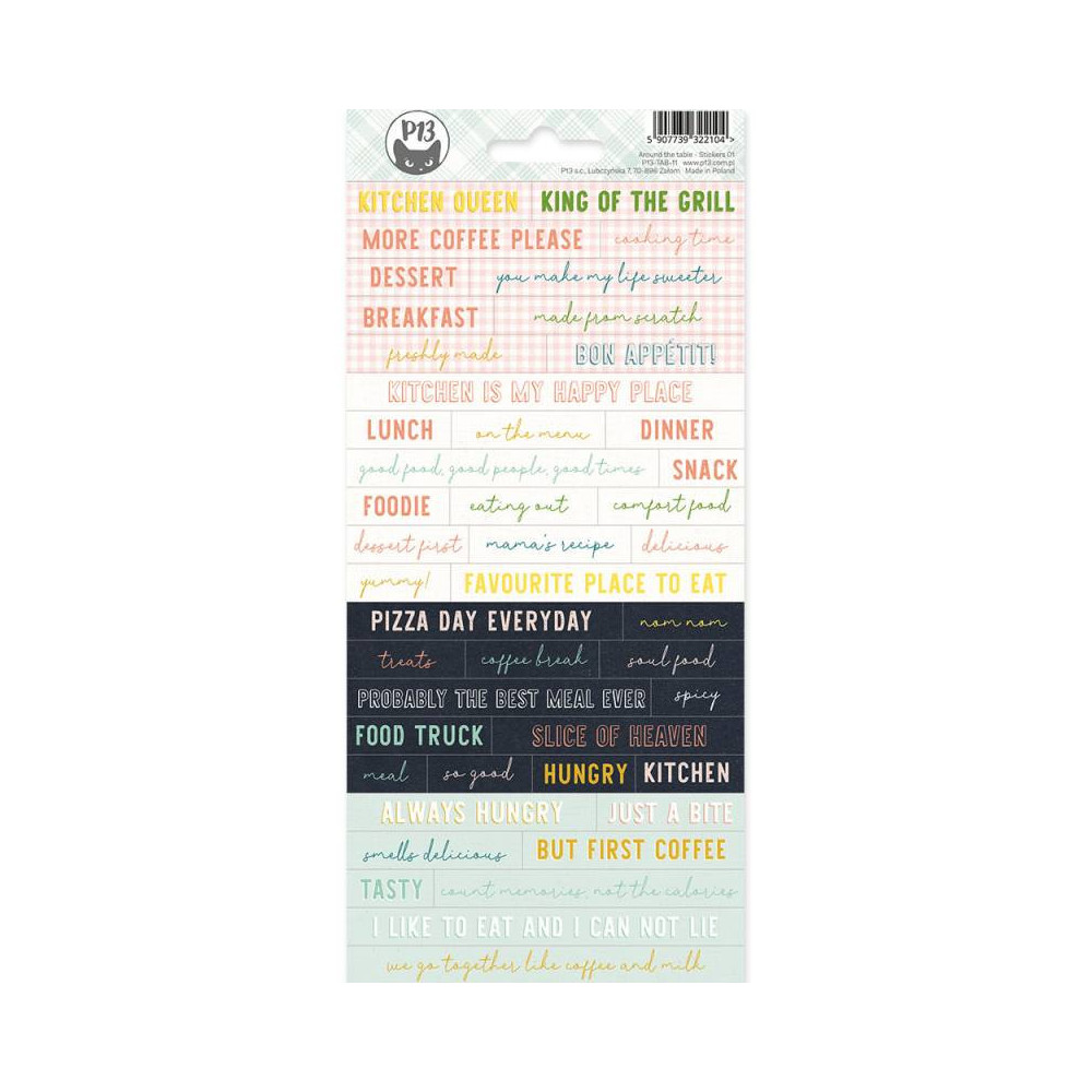 Arkusz naklejek 10,5 x 23 cm - Piątek Trzynastego - Around The Table 01