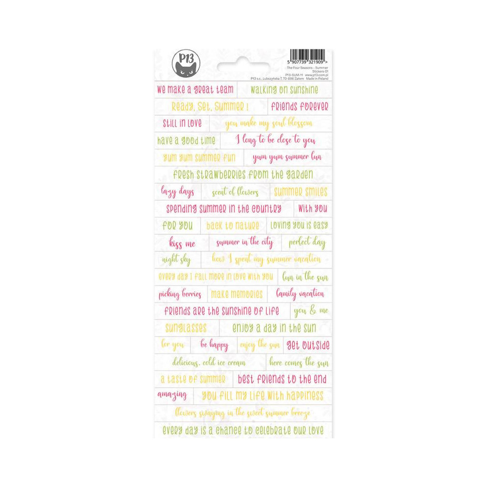 Set of stickers 10,5 x 23 cm - Piątek Trzynastego - The Four Seasons Summer 01