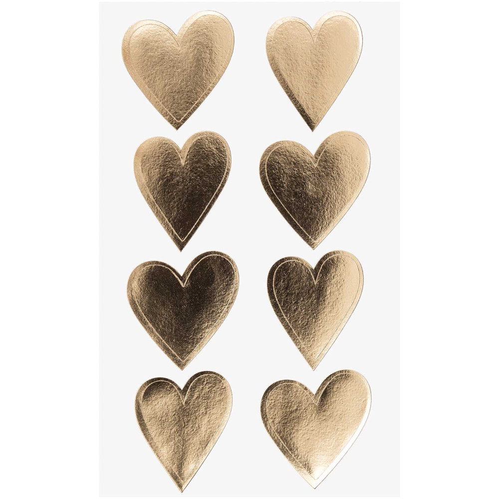 Stickers metallic hearts - Paper Poetry - gold, 32 pcs.