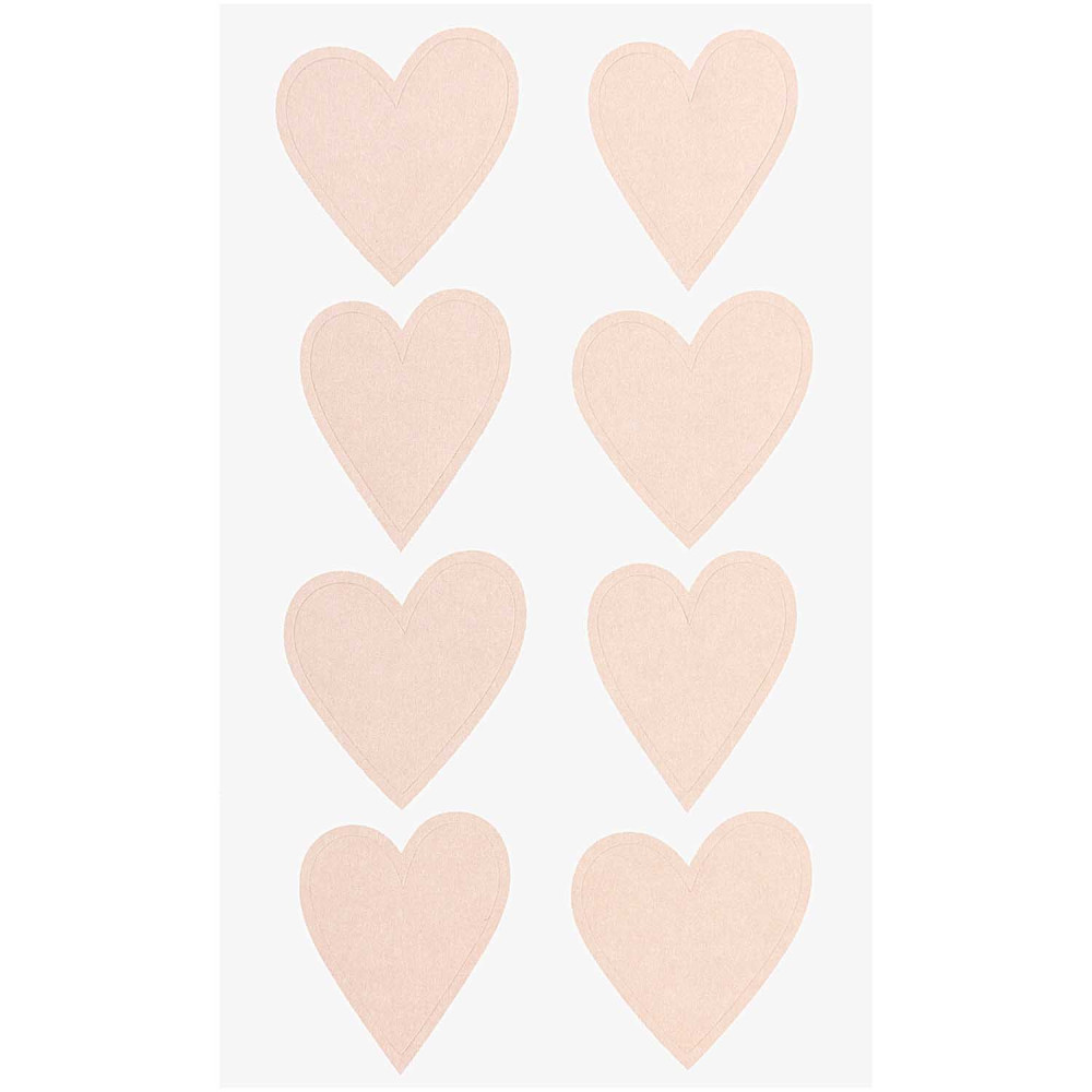 Stickers metallic hearts - Paper Poetry - beige, 32 pcs.