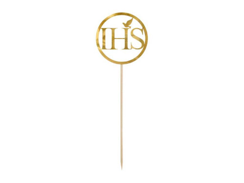 Cake topper IHS - gold, 22 cm