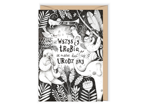 Greeting card - Cudowianki - Wszyscy trąbią, 12 x 17 cm