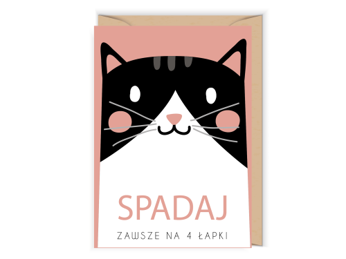 Greeting card - Cudowianki - Spadaj zawsze na 4 łapki, 12 x 17 cm
