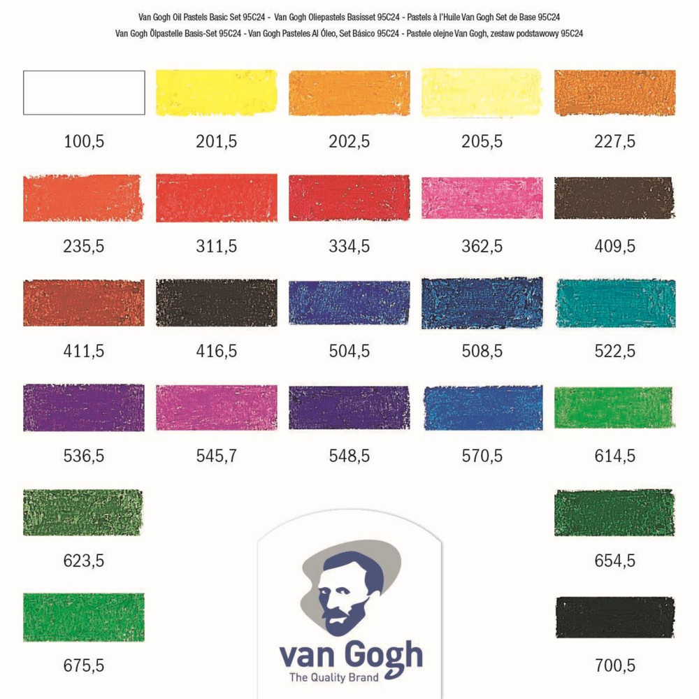 Zestaw pasteli olejnych - Van Gogh - 24 kolory