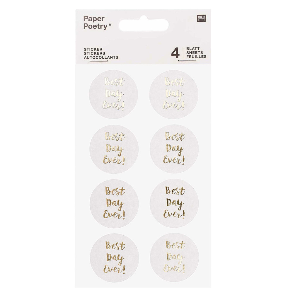 Stickers Best Day Ever - Paper Poetry - white, 32 pcs.