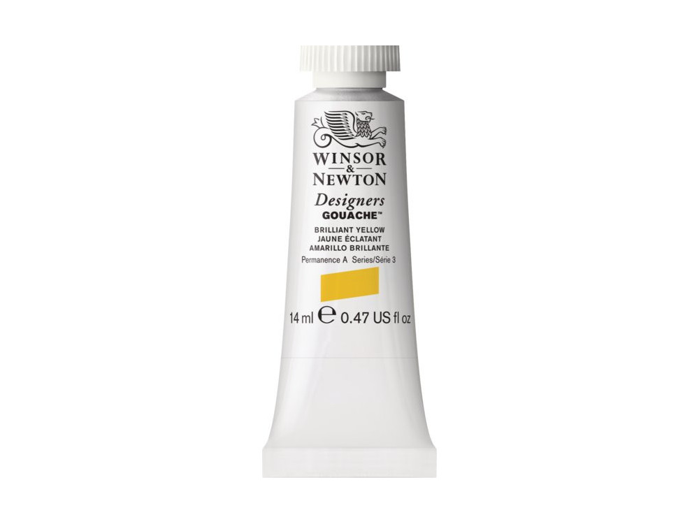 Gouache paint in tube - Winsor & Newton - Brilliant Yellow, 14 ml
