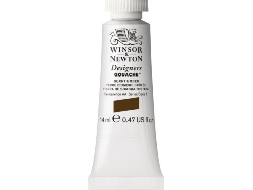 Farba gwasz Designers Gouache - Winsor & Newton - Burnt Umber, 14 ml