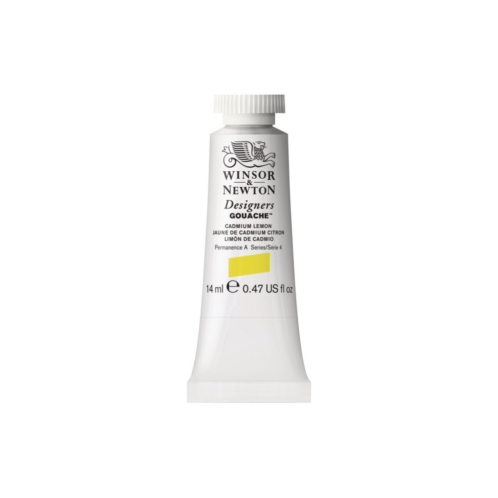 Gouache paint in tube - Winsor & Newton - Cadmium Lemon, 14 ml