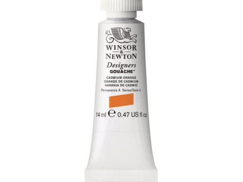 Farba gwasz Designers Gouache - Winsor & Newton - Cadmium Orange, 14 ml