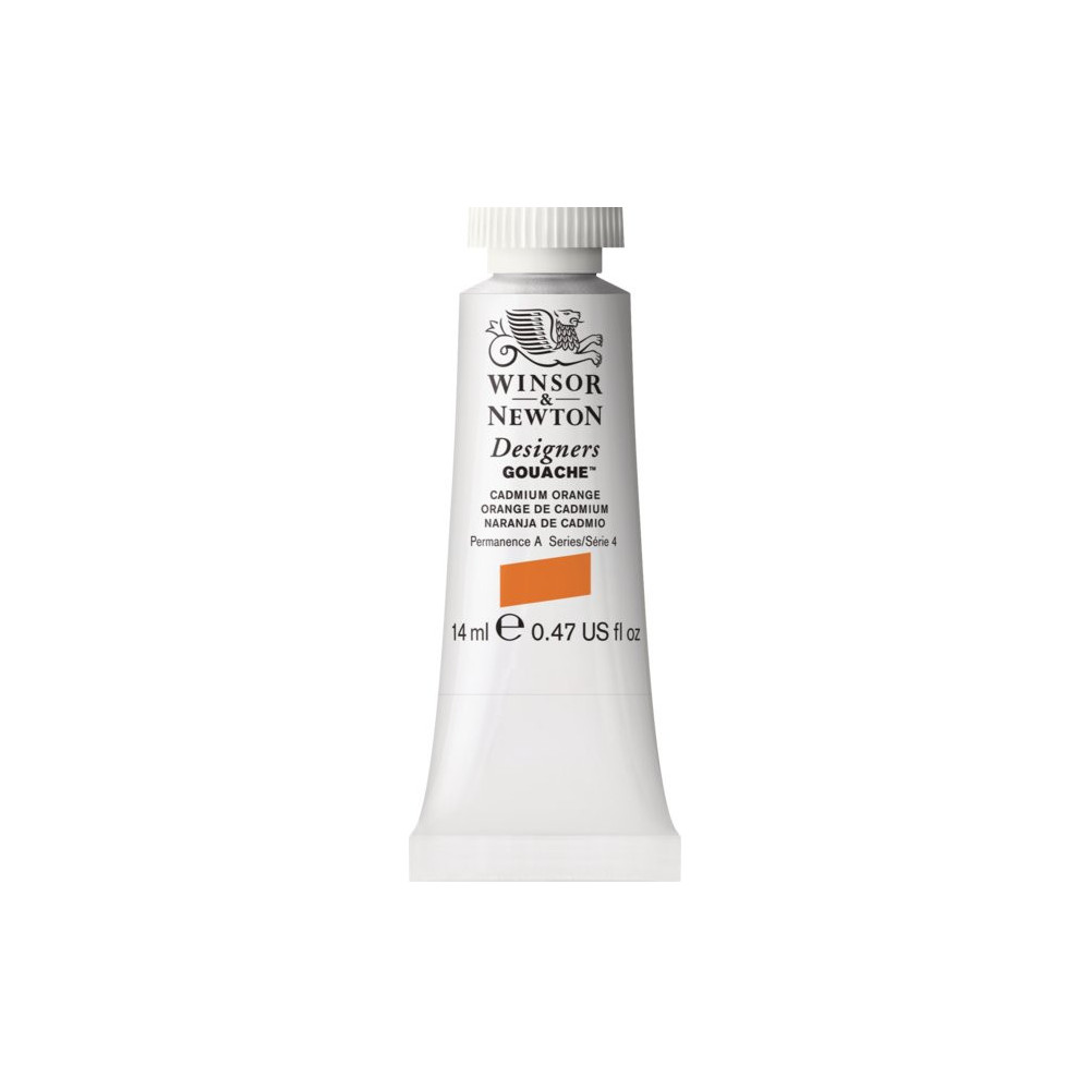 Gouache paint in tube - Winsor & Newton - Cadmium Orange, 14 ml