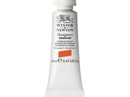 Farba gwasz Designers Gouache - Winsor & Newton - Cadmium Scarlet, 14 ml