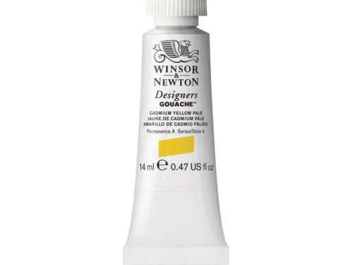 Gouache paint in tube - Winsor & Newton - Cadmium Yellow Pale, 14 ml