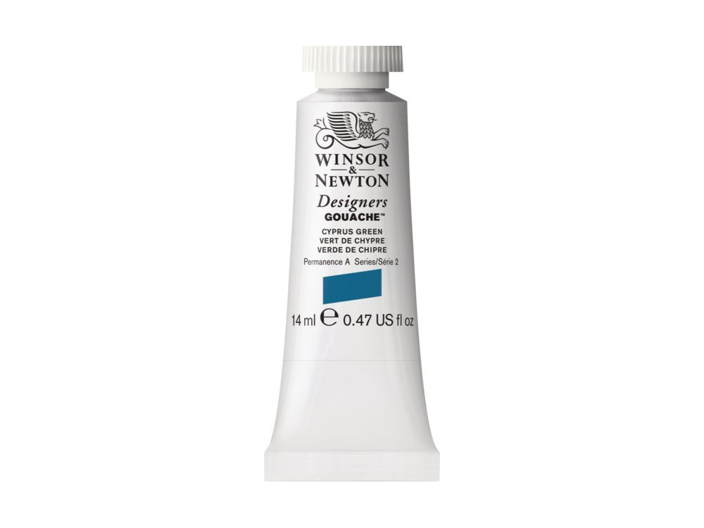 Gouache paint in tube - Winsor & Newton - Cyprus Green, 14 ml