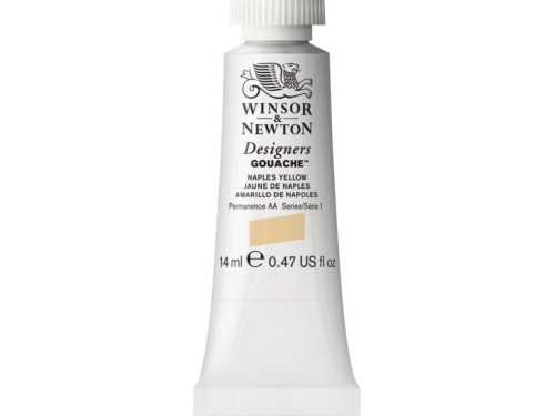Gouache paint in tube - Winsor & Newton - Naples Yellow, 14 ml