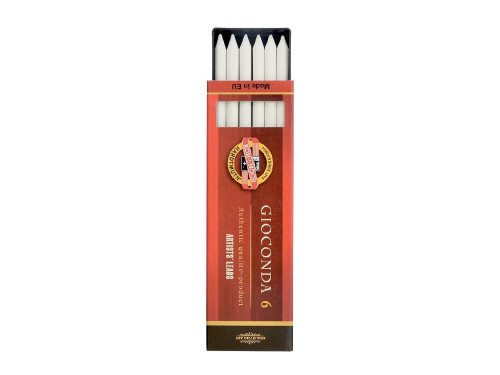 Pastel, chalk Gioconda - Koh-I-Noor - white, 5,6 mm, 6 pcs.