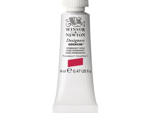 Gouache paint in tube - Winsor & Newton - Permanent Rose, 14 ml