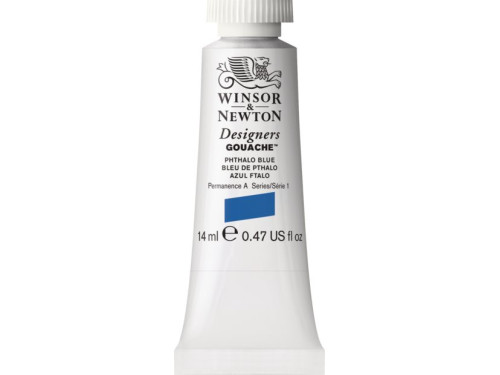 Gouache paint in tube - Winsor & Newton - Phthalo Blue, 14 ml
