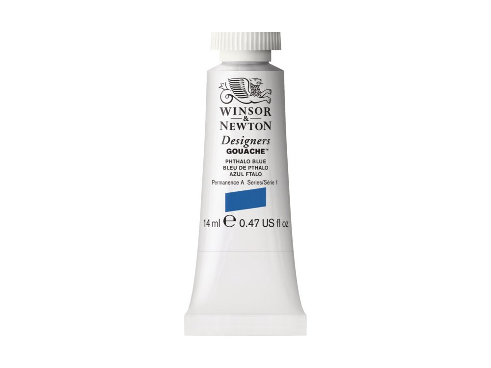 Gouache paint in tube - Winsor & Newton - Phthalo Blue, 14 ml