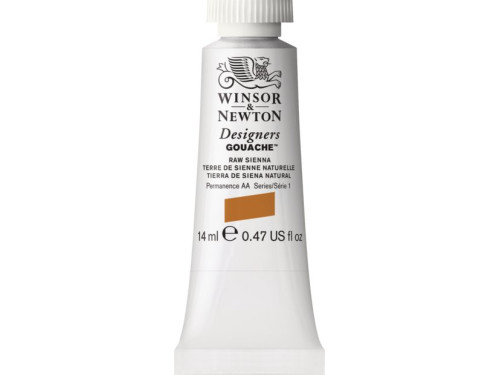 Gouache paint in tube - Winsor & Newton - Raw Sienna, 14 ml