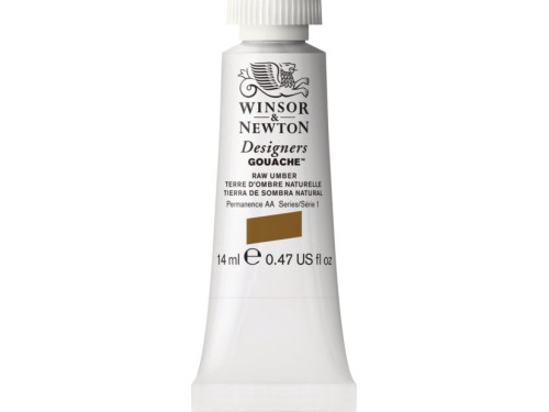Gouache paint in tube - Winsor & Newton - Raw Umber, 14 ml