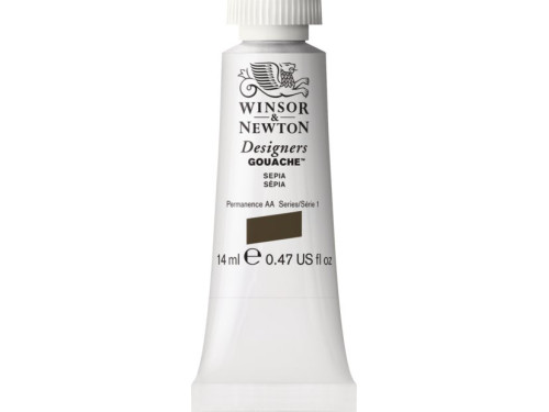Gouache paint in tube - Winsor & Newton - Sepia, 14 ml