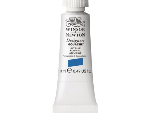 Gouache paint in tube - Winsor & Newton - Sky Blue, 14 ml