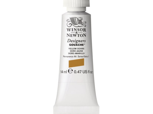 Gouache paint in tube - Winsor & Newton - Yellow Ochre, 14 ml