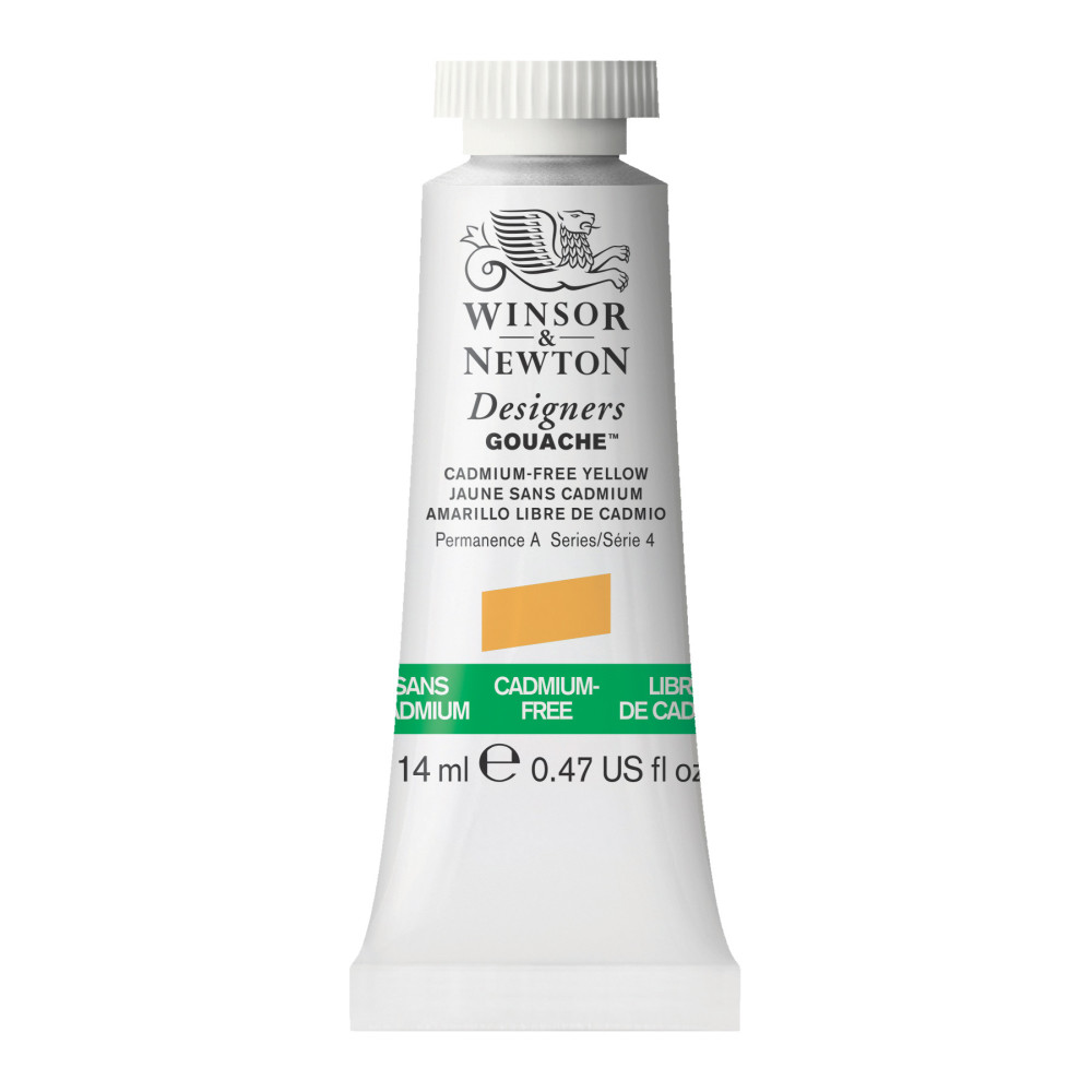 Gouache paint in tube - Winsor & Newton - Cadmium Free Yellow, 14 ml
