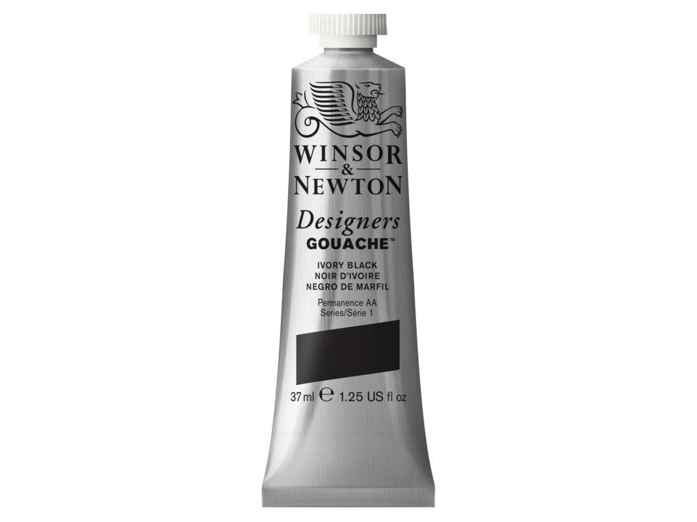 Farba gwasz Designers Gouache - Winsor & Newton - Ivory Black, 37 ml