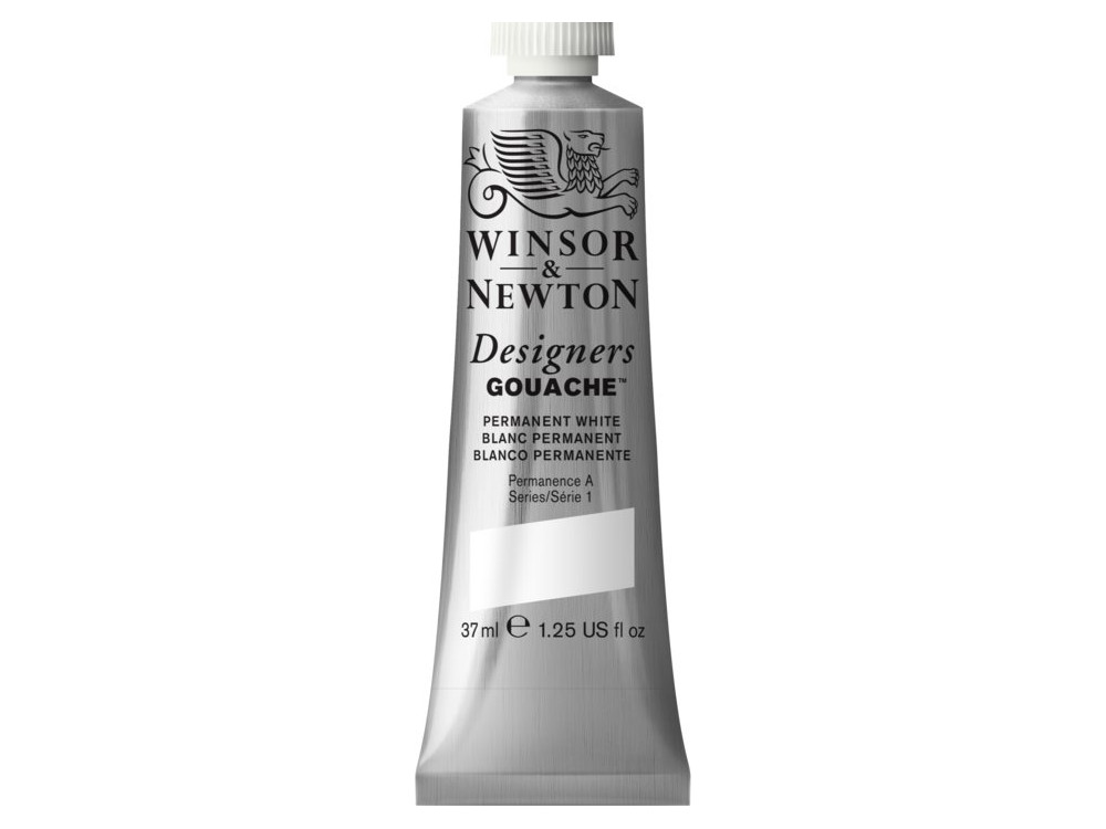 Gouache paint in tube - Winsor & Newton - Permanent White, 37 ml