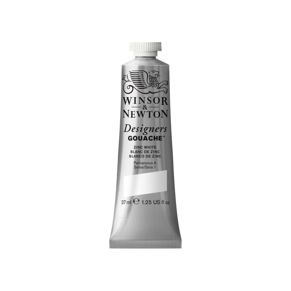 Gouache paint in tube - Winsor & Newton - Zinc White, 37 ml