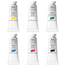 Zestaw farb gwaszy Designers Gouache - Winsor & Newton - 6 kolorów x 14 ml