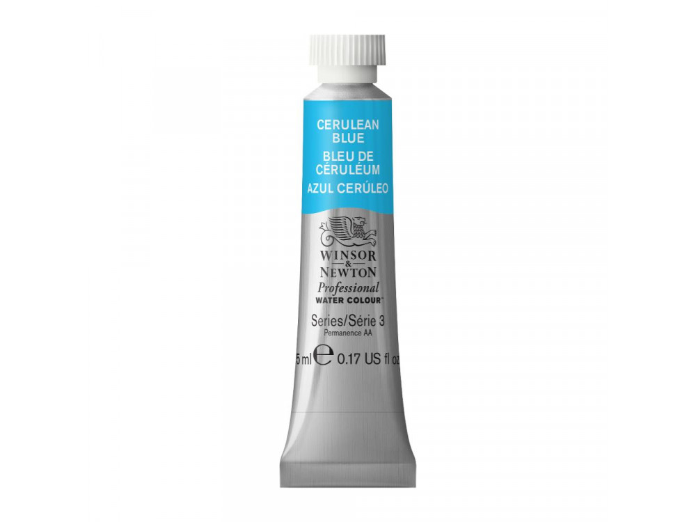 Farba akwarelowa Professional Watercolour - Winsor & Newton - Cerulean Blue, 5 ml