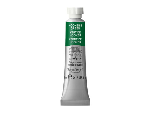 Watercolor paint Professional Watercolour - Winsor & Newton - Hooker's Green, 5 ml