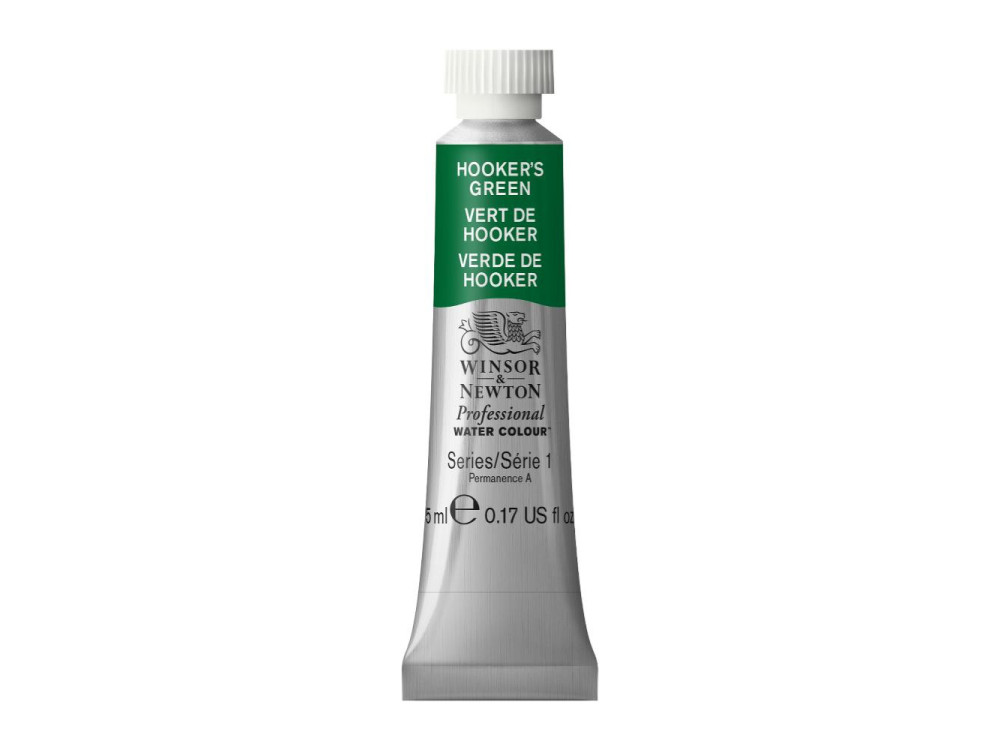 Watercolor paint Professional Watercolour - Winsor & Newton - Hooker's Green, 5 ml
