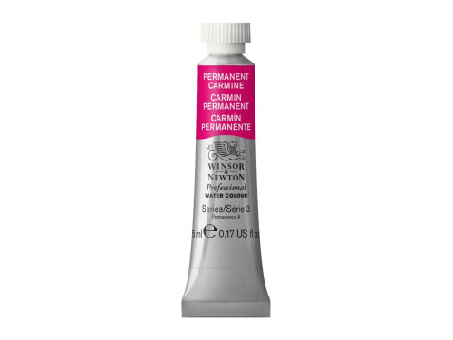 Watercolor paint Professional Watercolour - Winsor & Newton - Permanent Carmine, 5 ml