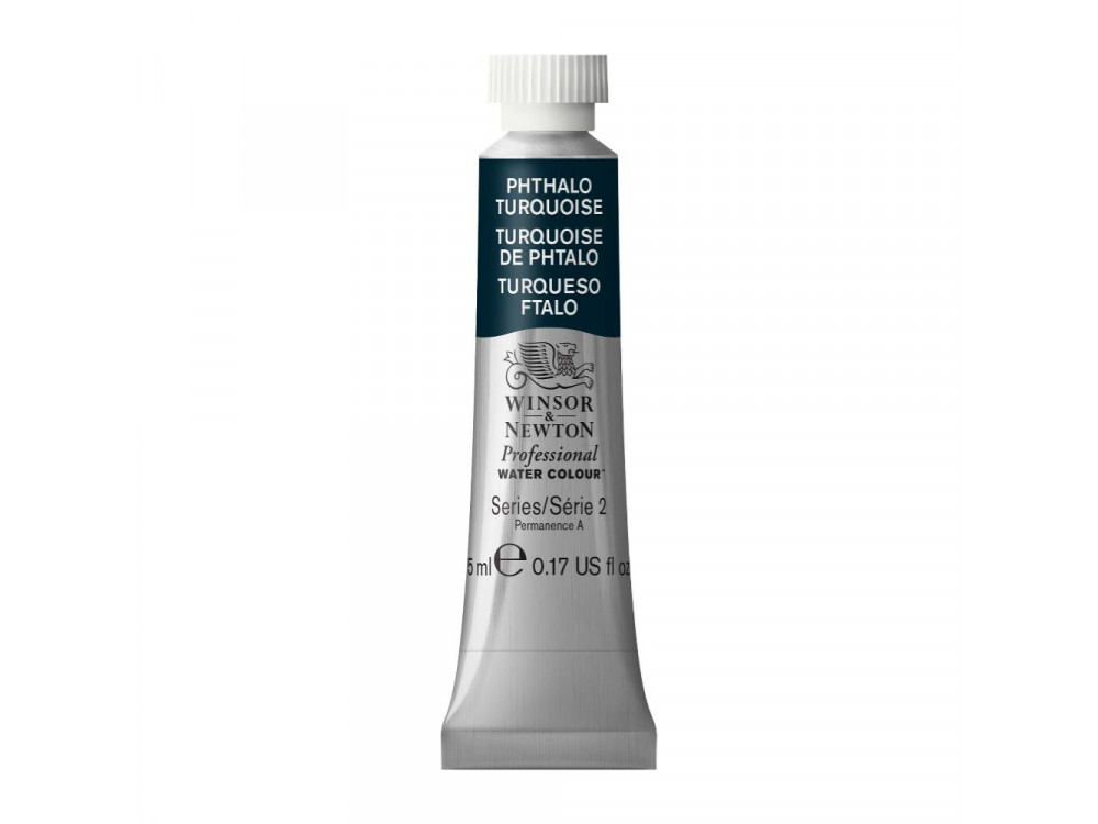 Watercolor paint Professional Watercolour - Winsor & Newton - Phthalo Turquoise, 5 ml