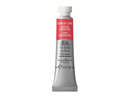 Watercolor paint Professional Watercolour - Winsor & Newton - Scarlet Lake, 5 ml