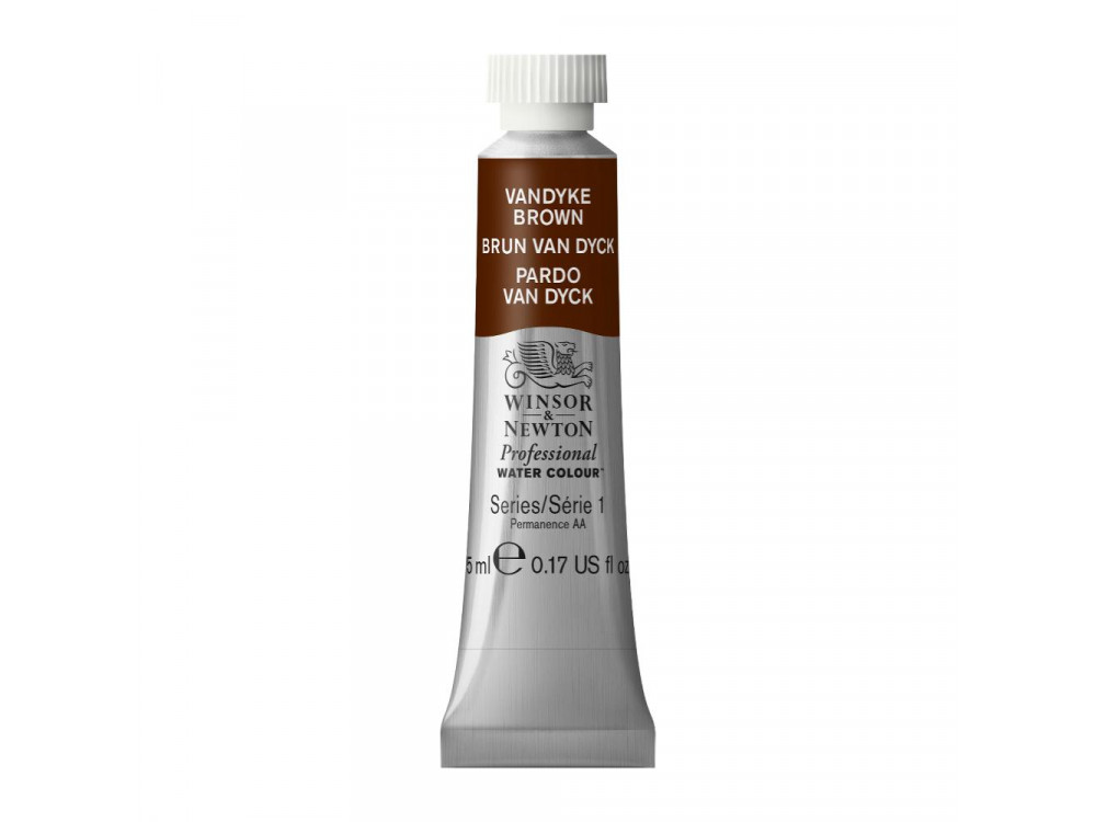 Watercolor paint Professional Watercolour - Winsor & Newton - Vandyke Brown, 5 ml