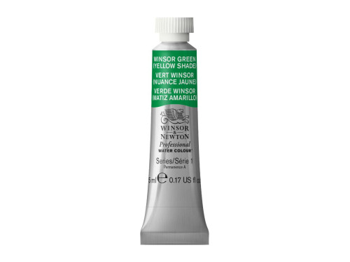 Watercolor paint Professional Watercolour - Winsor & Newton - Winsor Green Yellow, 5 ml