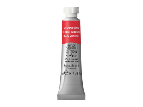 Watercolor paint Professional Watercolour - Winsor & Newton - Winsor Red, 5 ml